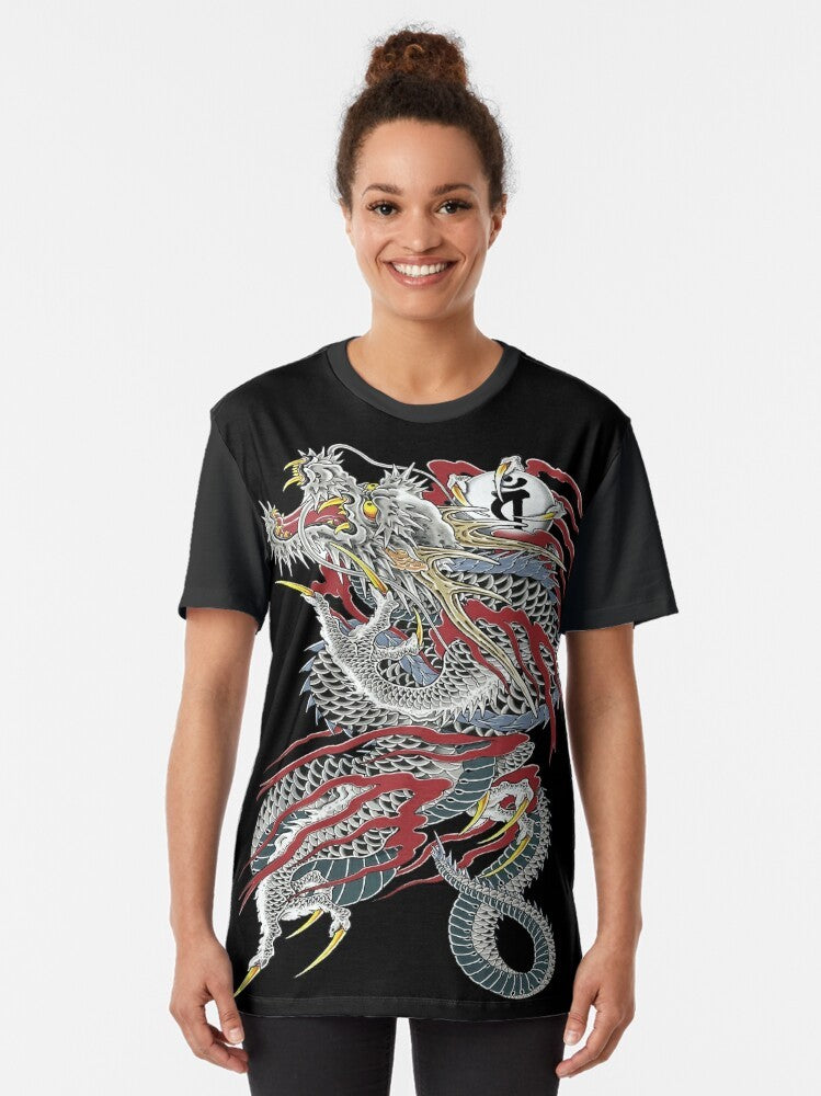 Kiryu Kazuma, the Dragon of Dojima, featured on a stylish graphic t-shirt for Yakuza fans. - Women