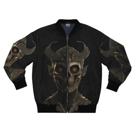 Bomber jacket featuring a skull warrior of the undead army design