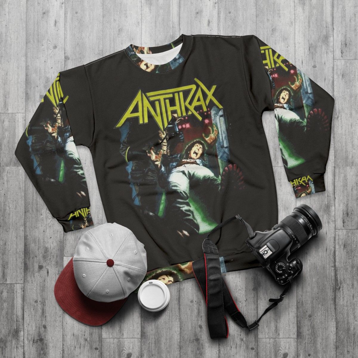 Anthrax Band Logo Sweatshirt - flat lay