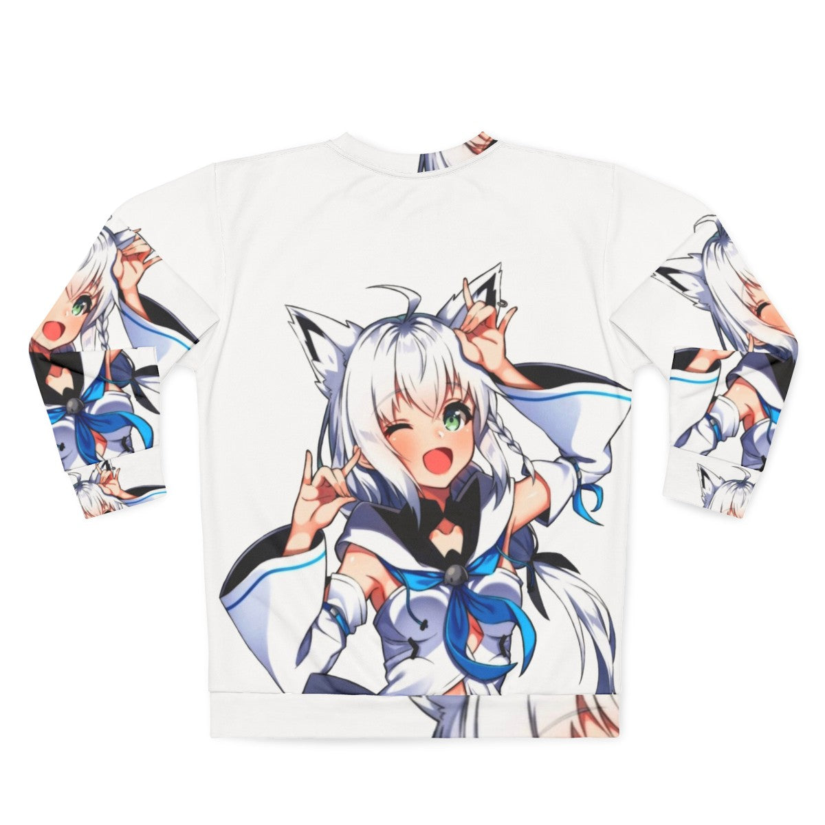 Shirakami Fubuki Hololive Virtual Youtuber Anime Sweatshirt - Back