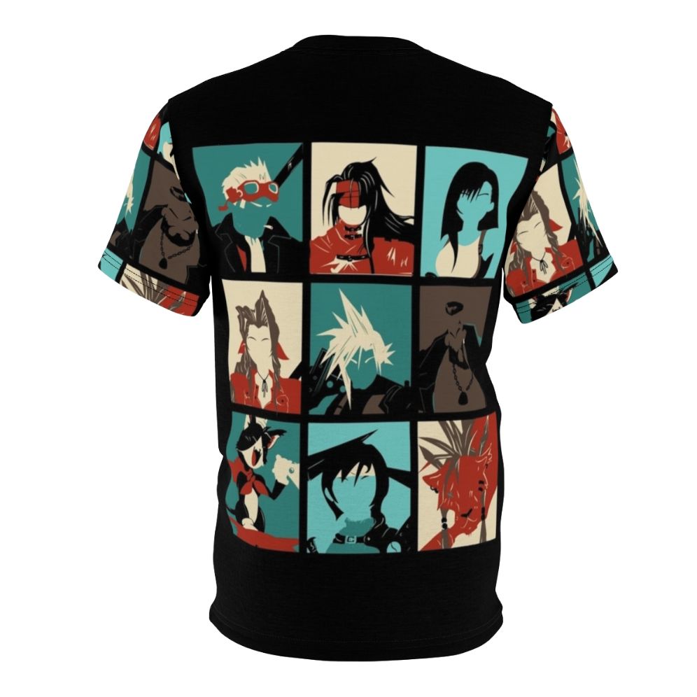 Vibrant fantasy art design featuring characters from the iconic Final Fantasy 7 game on a high-quality T-shirt. - Back