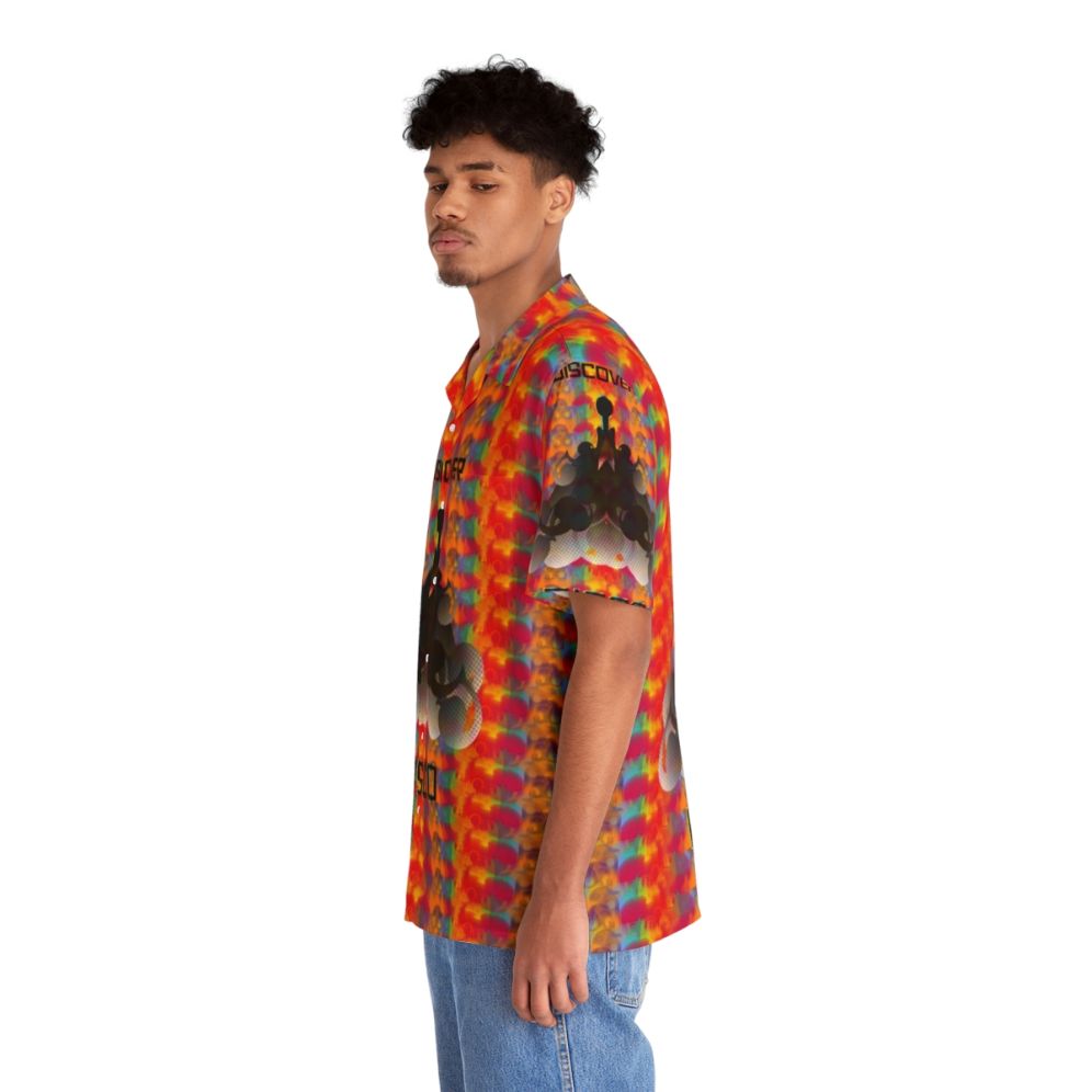 Multicolored Hawaiian-style shirt with psychedelic star trek inspired design - People Left