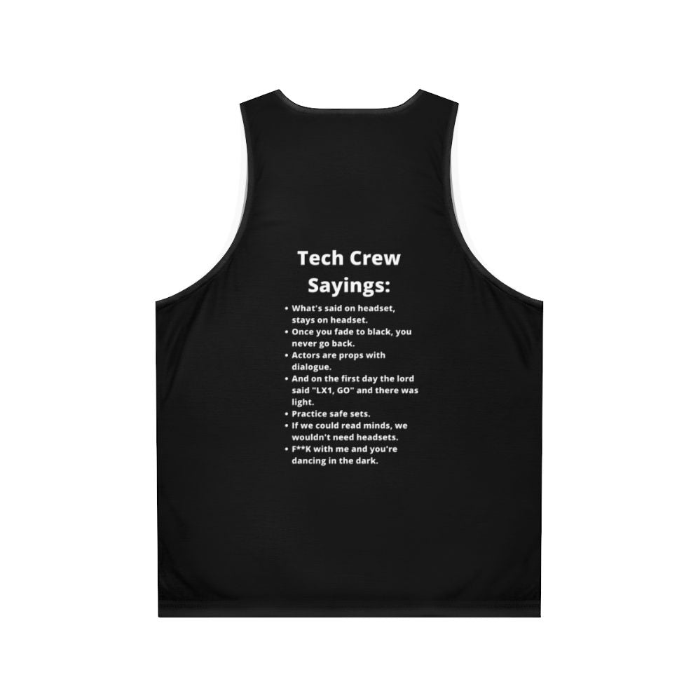 Funny theater tech crew sayings unisex tank top - Back