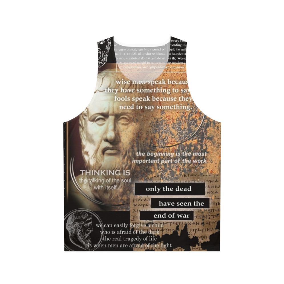 Plato Unisex Tank Top featuring Greek philosopher design