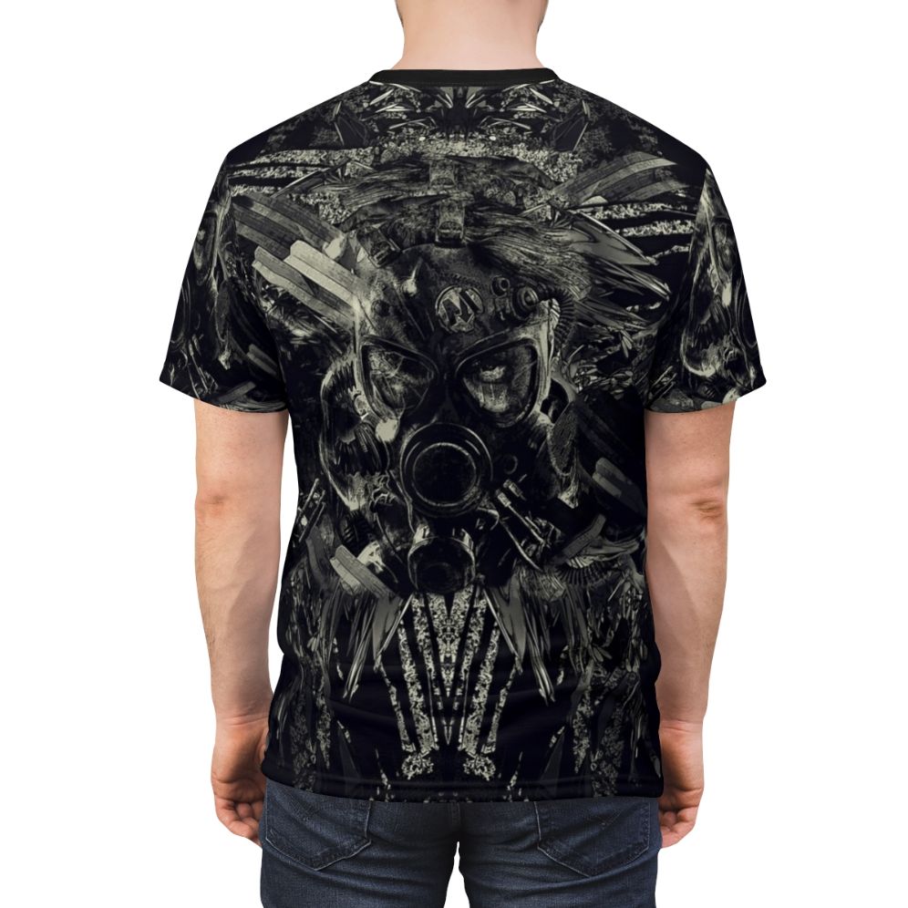 Post-apocalyptic sci-fi digital art design on a t-shirt - men back