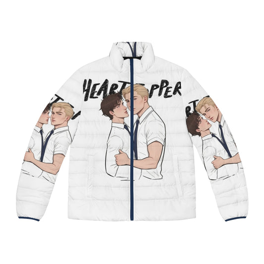 Heartstopper Nick and Charlie inspired puffer jacket featuring the characters from the hit Netflix series