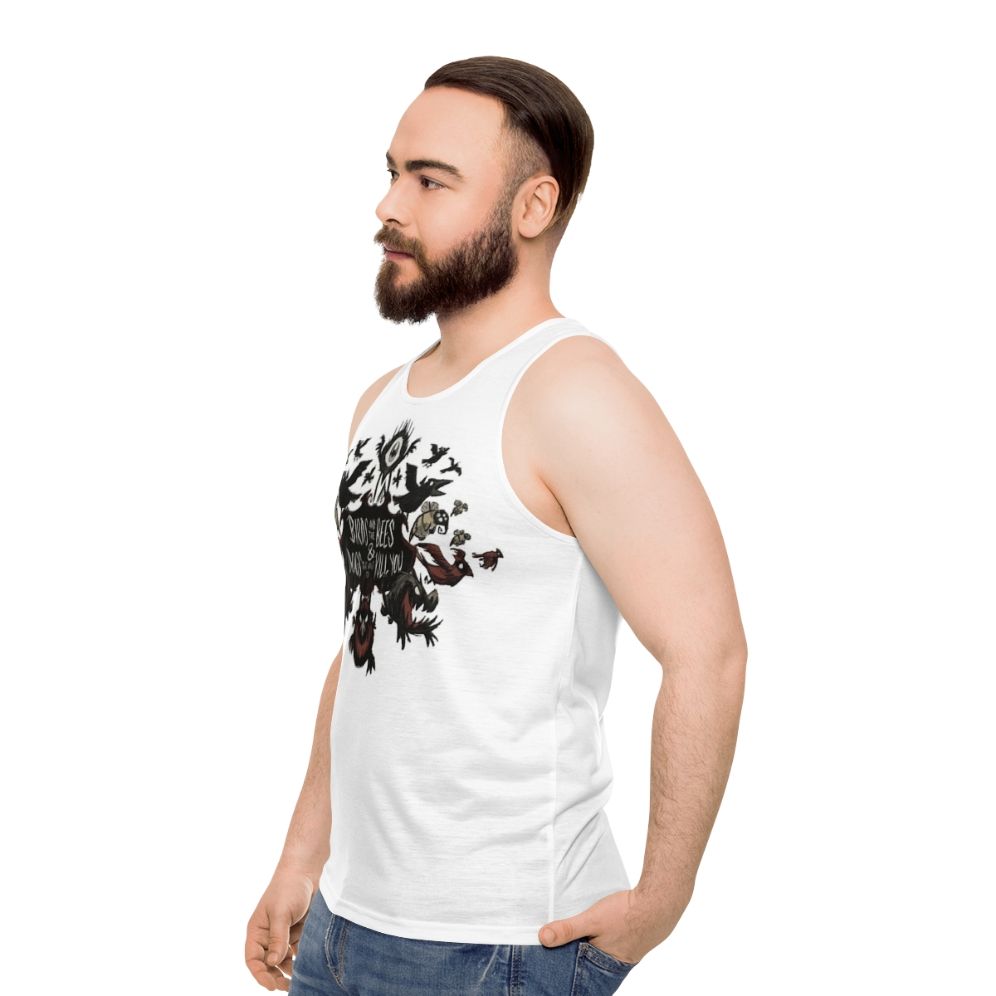 Don't Starve the Birds and the Bees Unisex Horror Game Survival Tank Top - men side