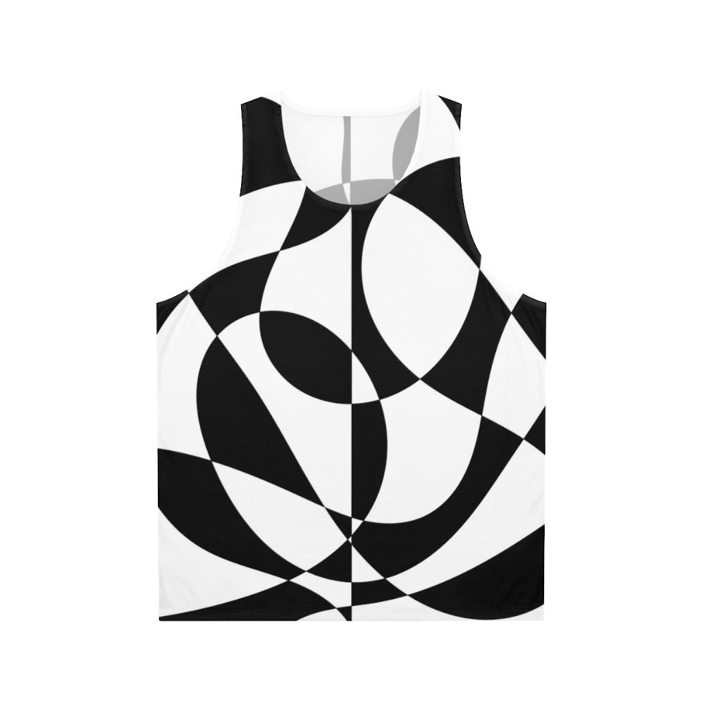 Retro 1960s Black and White Abstract Unisex Tank Top