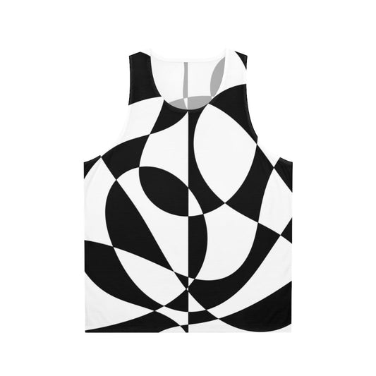 Retro 1960s Black and White Abstract Unisex Tank Top