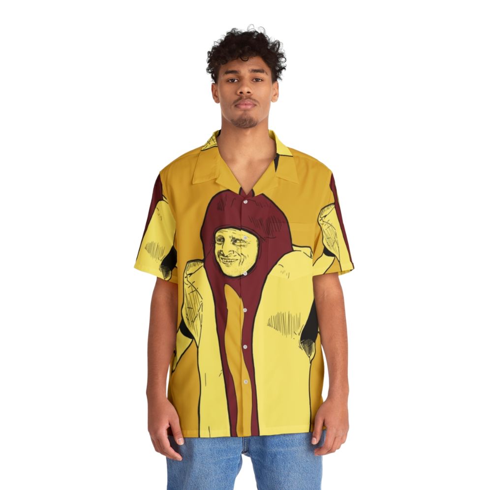 Hot Dog Car Crash Hawaiian Shirt with Tim Robinson from I Think You Should Leave - People Front