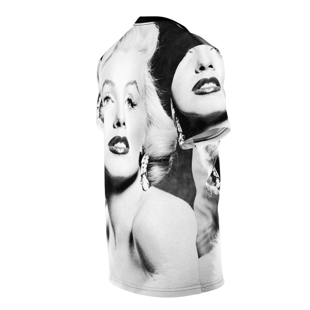 Vintage black and white portrait of iconic Hollywood actress Marilyn Monroe on a t-shirt. - men right