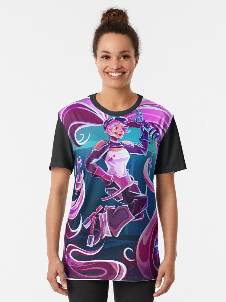 Entrapta graphic t-shirt featuring the character from the Netflix series She-Ra and the Princesses of Power - Women