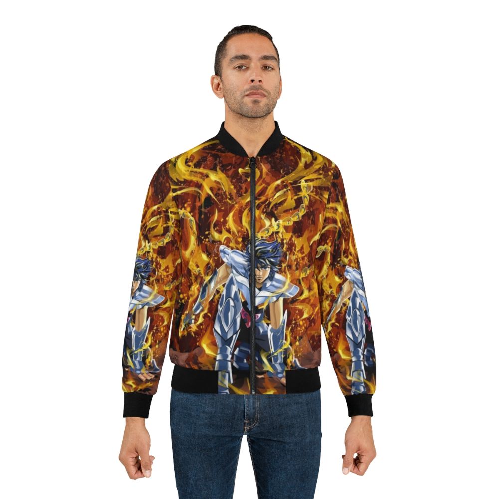 Ikki the Phoenix Bomber Jacket featuring a fiery bird design - Lifestyle