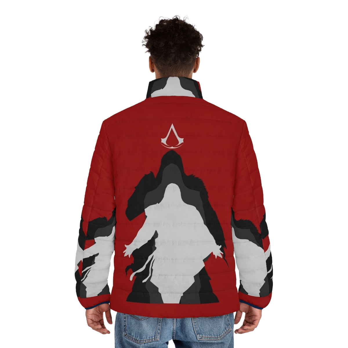 Assassin's Creed Puffer Jacket 8 featuring the iconic video game franchise logo - men back