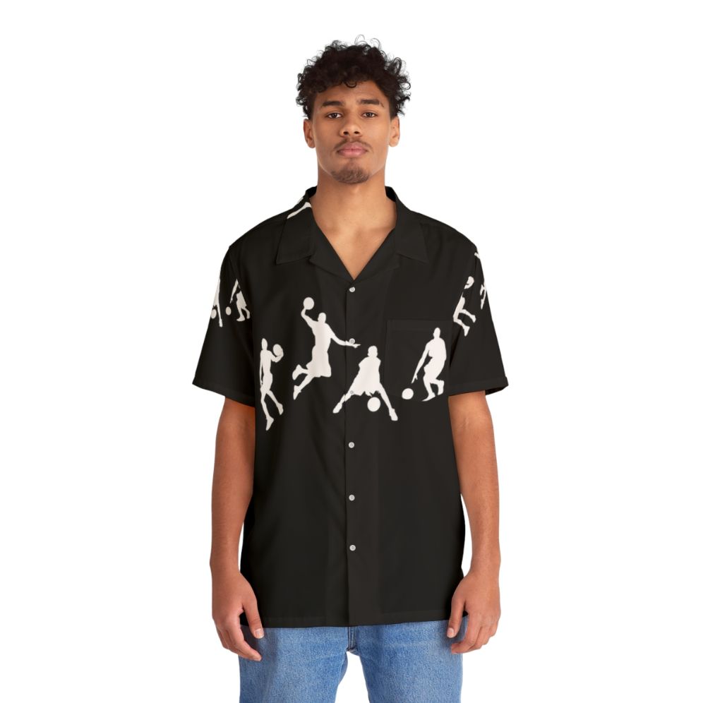 Basketball player in Hawaiian print shirt - People Front