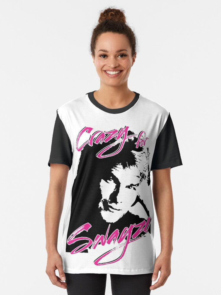 Patrick Swayze "Crazy for Swayze" graphic t-shirt design - Women