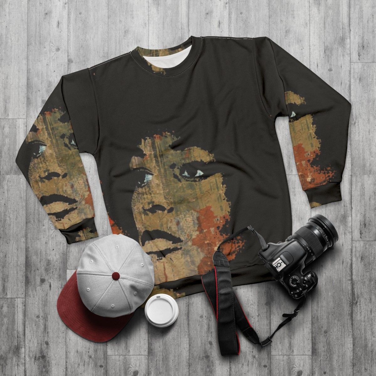 Angela Davis Political Activist Sweatshirt - flat lay