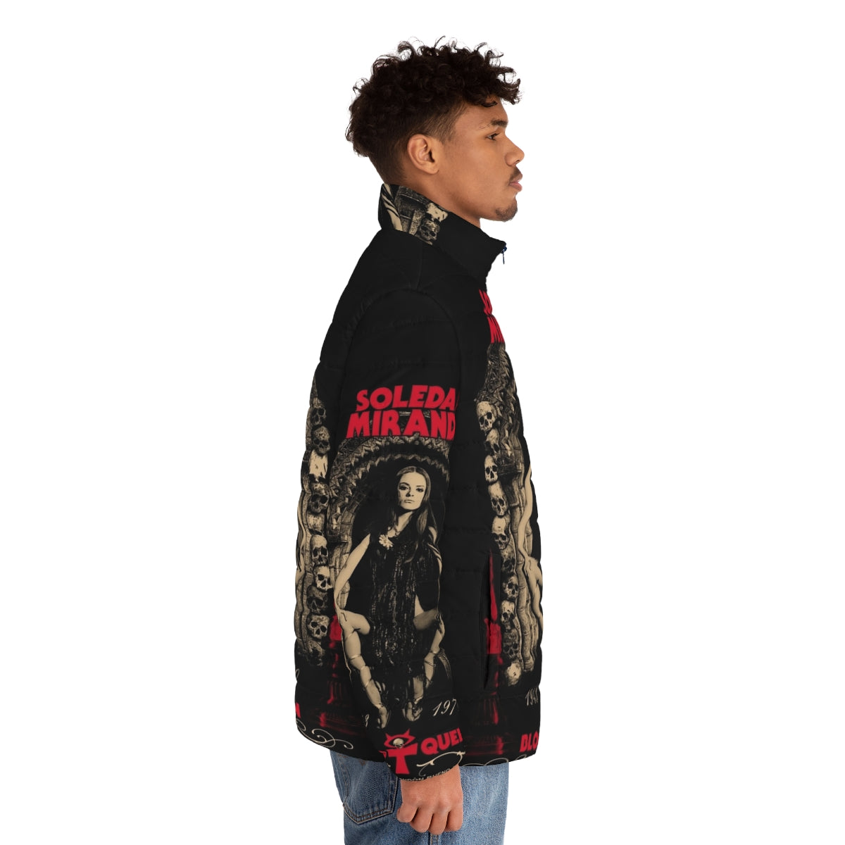 Soledad Miranda Tribute Puffer Jacket with Cult Cinema Design - men side right