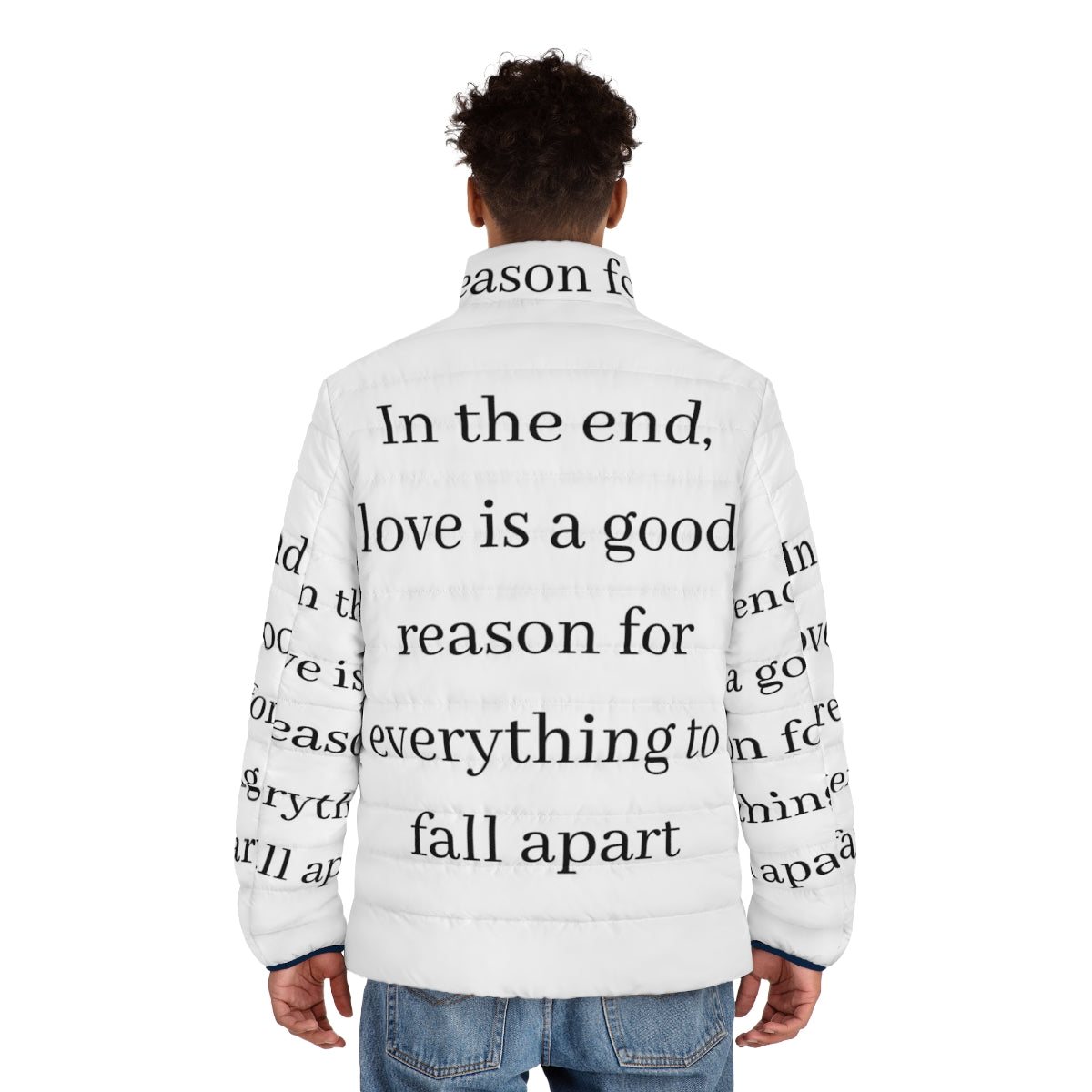 Tokyo Quote Money Heist Season 5 Puffer Jacket with Quote - men back