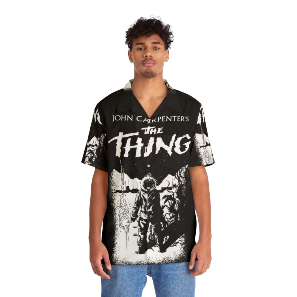 1982 The Thing Hawaiian Shirt with John Carpenter Horror Motif - Lifestyle