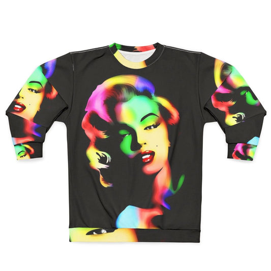 Marilyn Monroe in rainbow pop art design sweatshirt