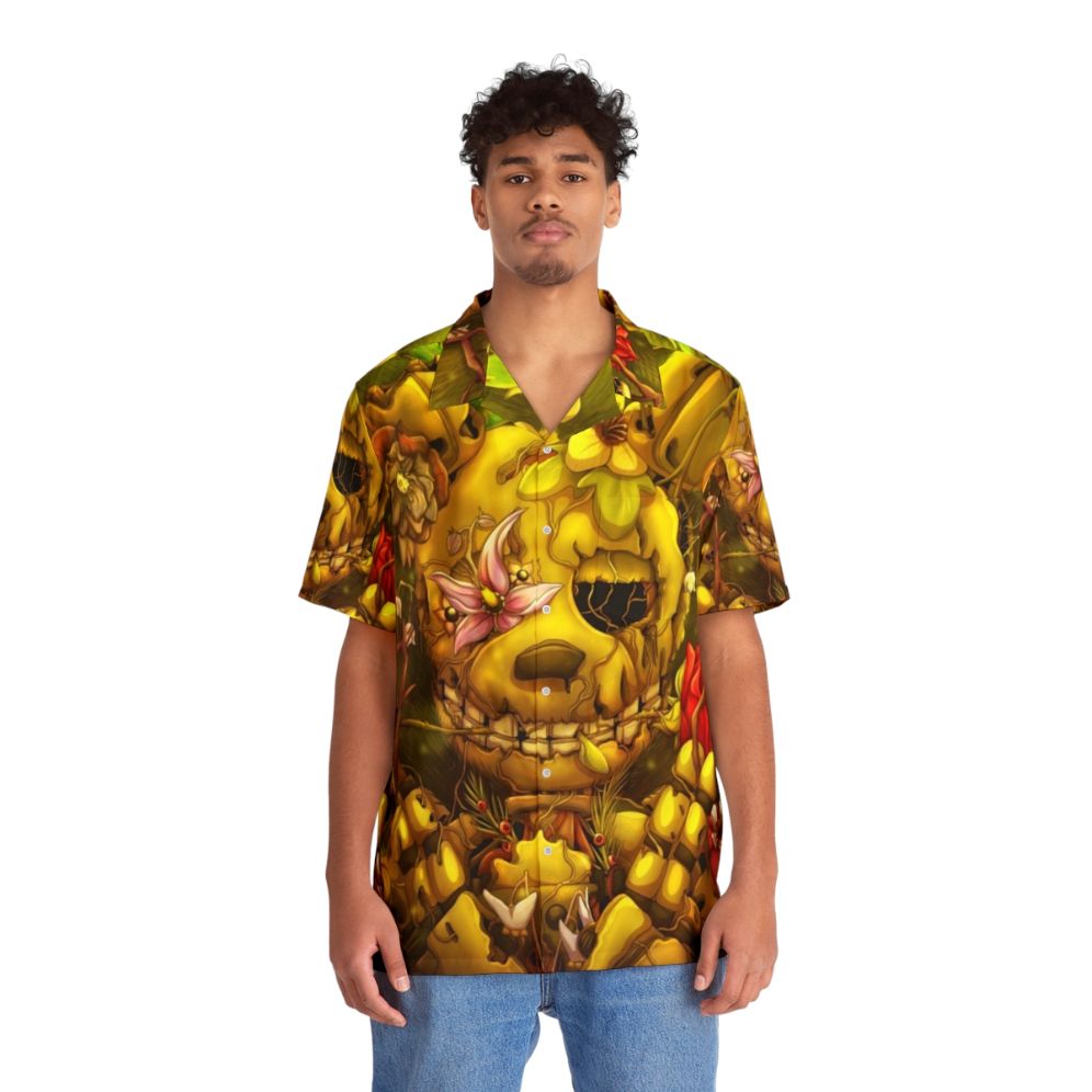 Vibrant spring flowers and sunset Hawaiian shirt - People Front