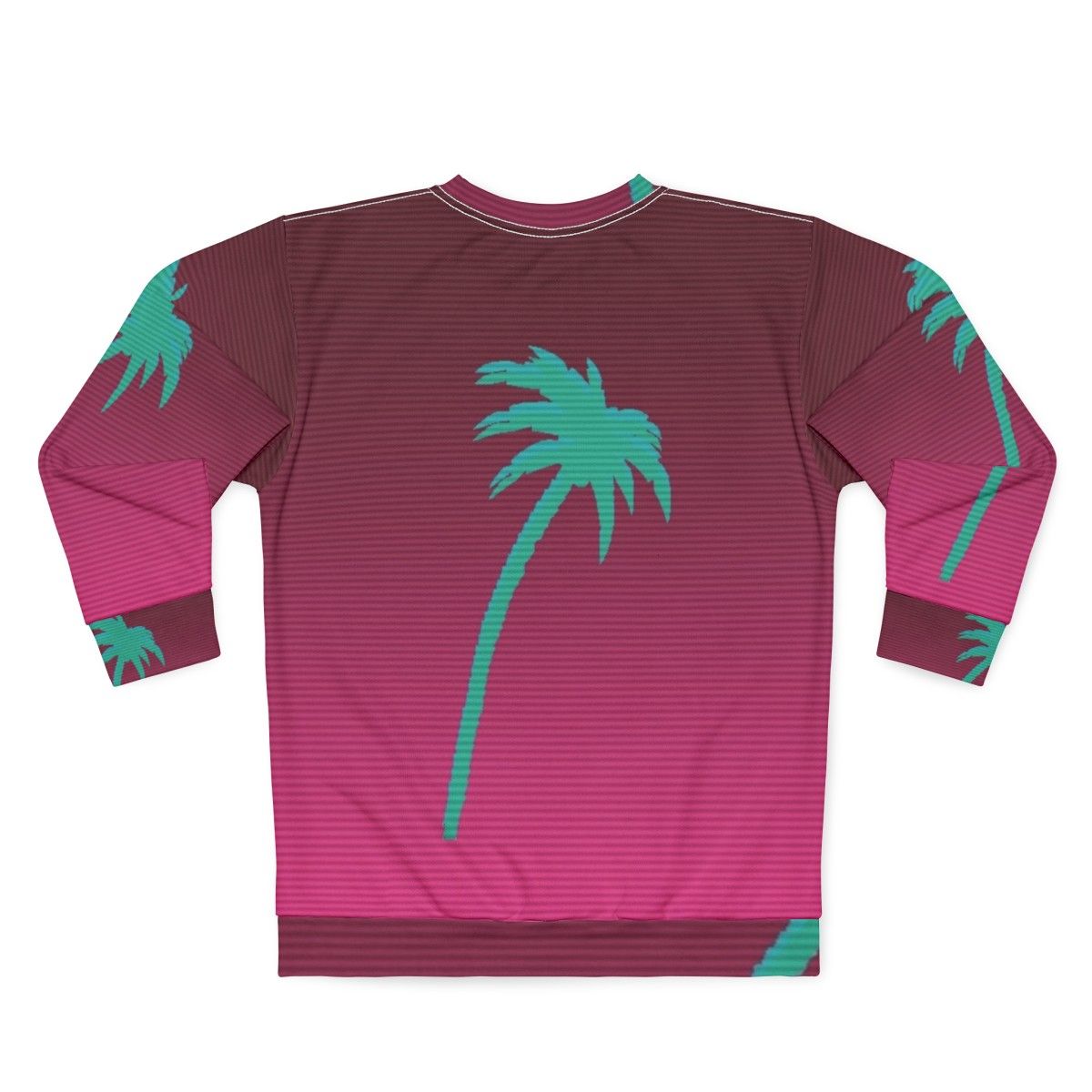 Hotline Miami inspired palmtree vaporwave sweatshirt - Back