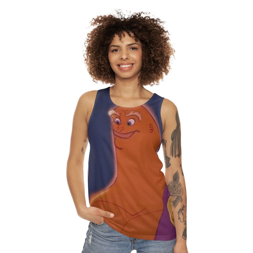 Meme-inspired Zeus no hair unisex tank top - women