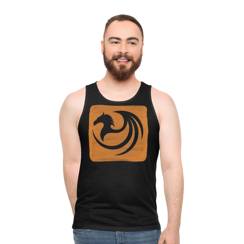 Unisex tank top featuring a mystic dragon and other legendary animals - men