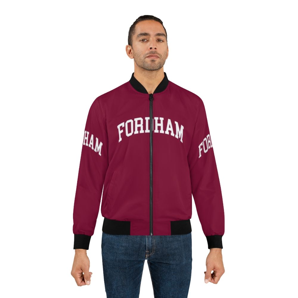 Fordham College Font Curved Bomber Jacket - Lifestyle