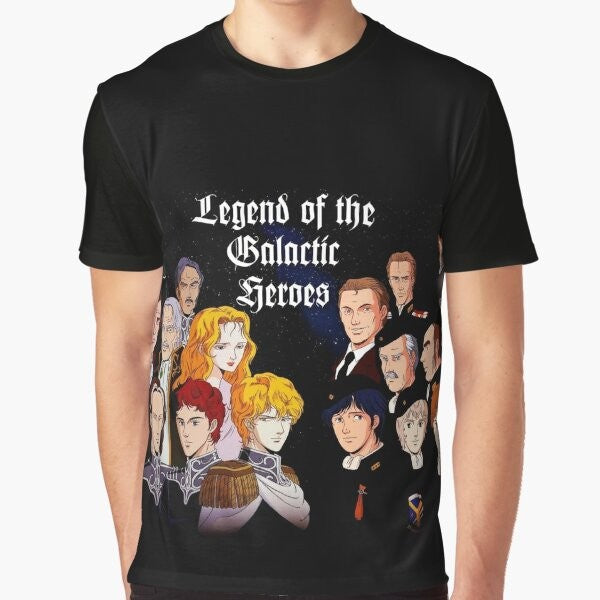 Ginga Eiyuu Densetsu (Legend of the Galactic Heroes) anime and manga inspired graphic t-shirt featuring the legendary heroes of the Galactic Empire.