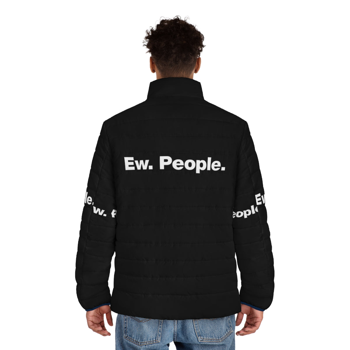 Ew People Introvert Puffer Jacket in a stylish design for socially distant introverts - men back