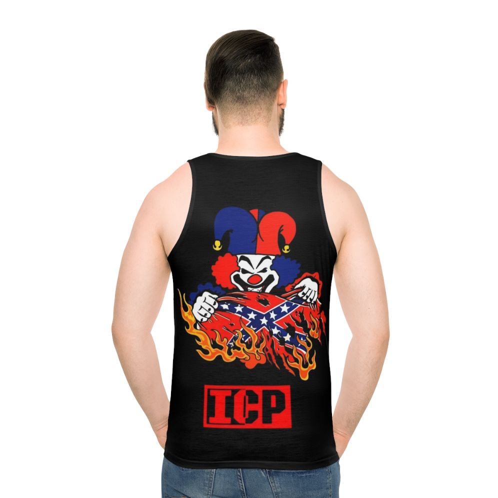 Psychopathic Vault Rebel Flag Unisex Tank Top with Colorful, Retro, and Animal Print Designs - men back