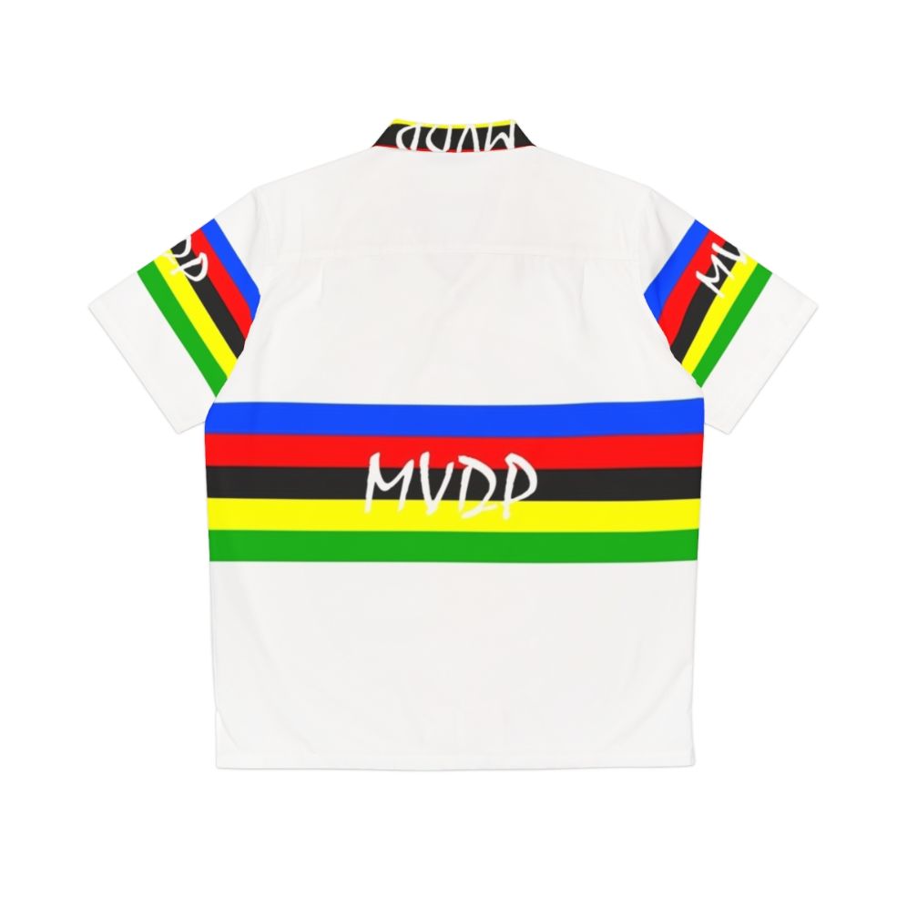 Mathieu Van Der Poel World Champion Hawaiian Cycling Shirt - Back