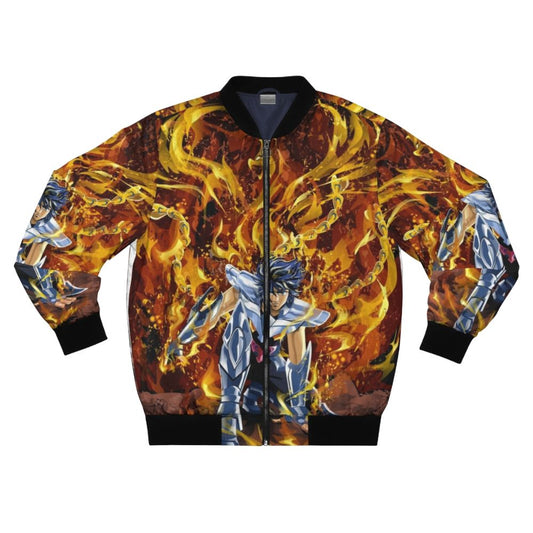 Ikki the Phoenix Bomber Jacket featuring a fiery bird design