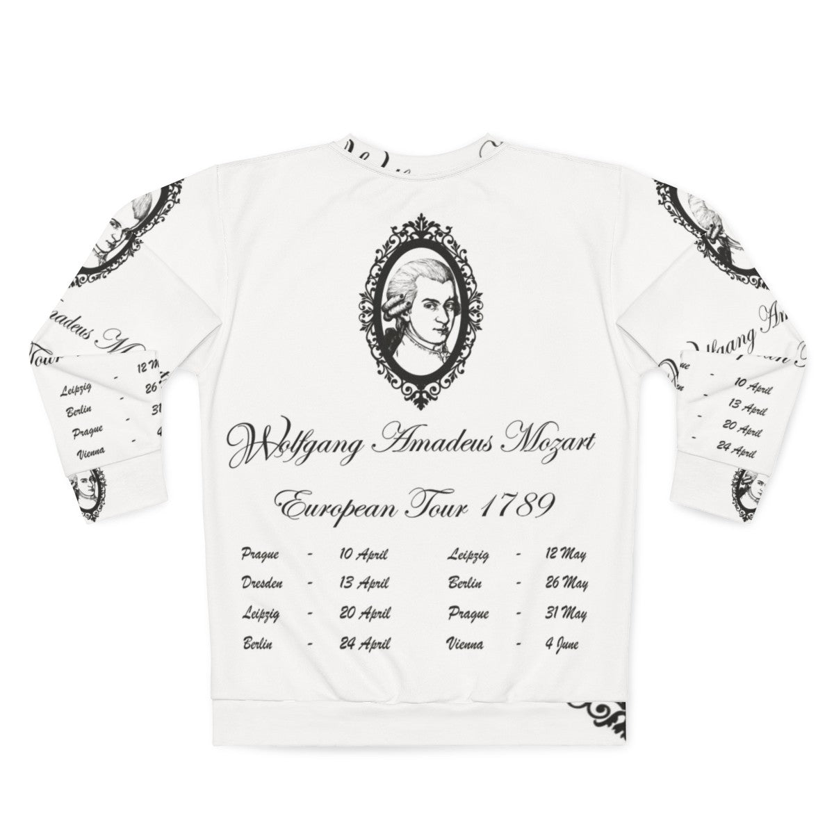 Wolfgang Amadeus Mozart European Tour 1789 Sweatshirt - Back