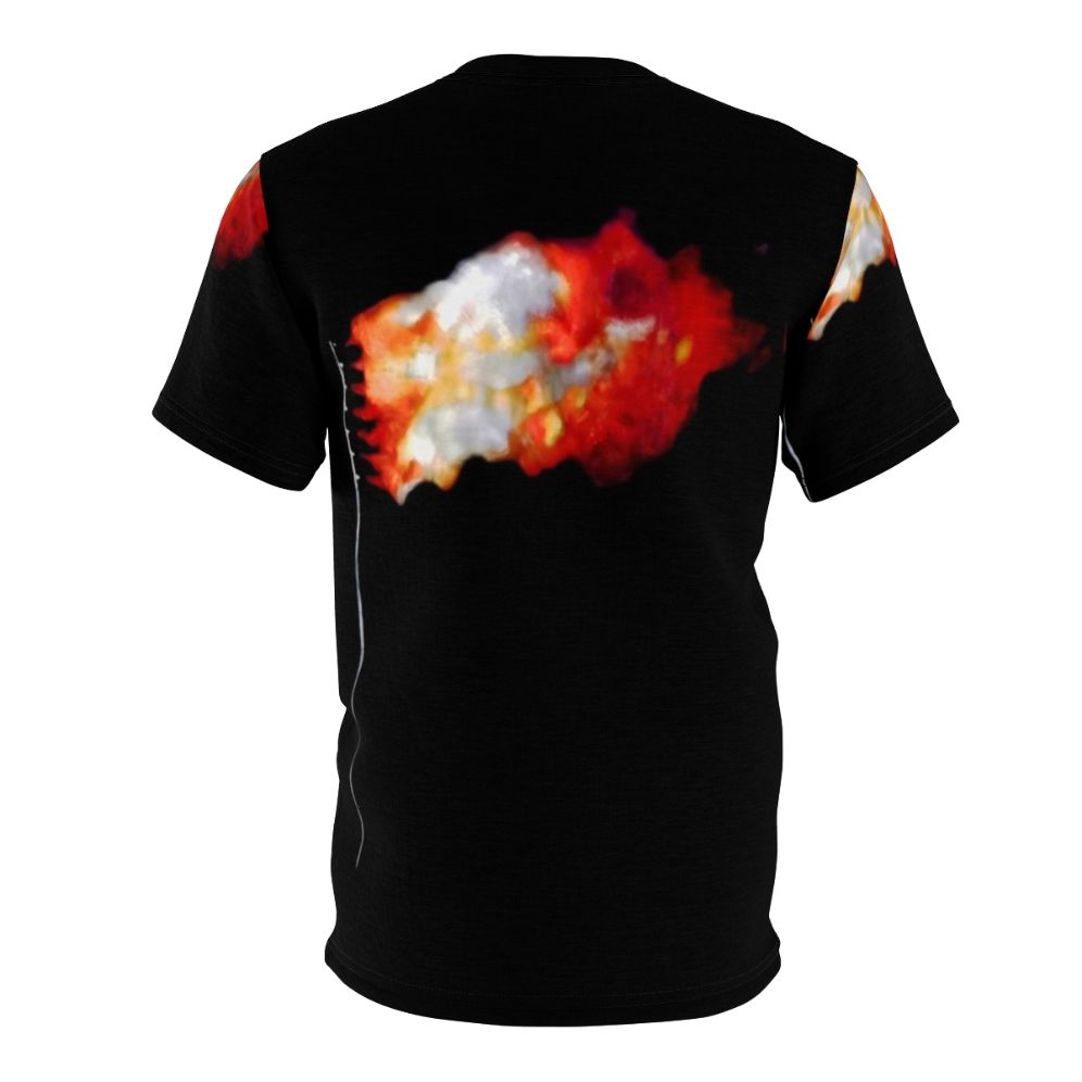 Burning flag abstract graphic design digital art tshirt - Back