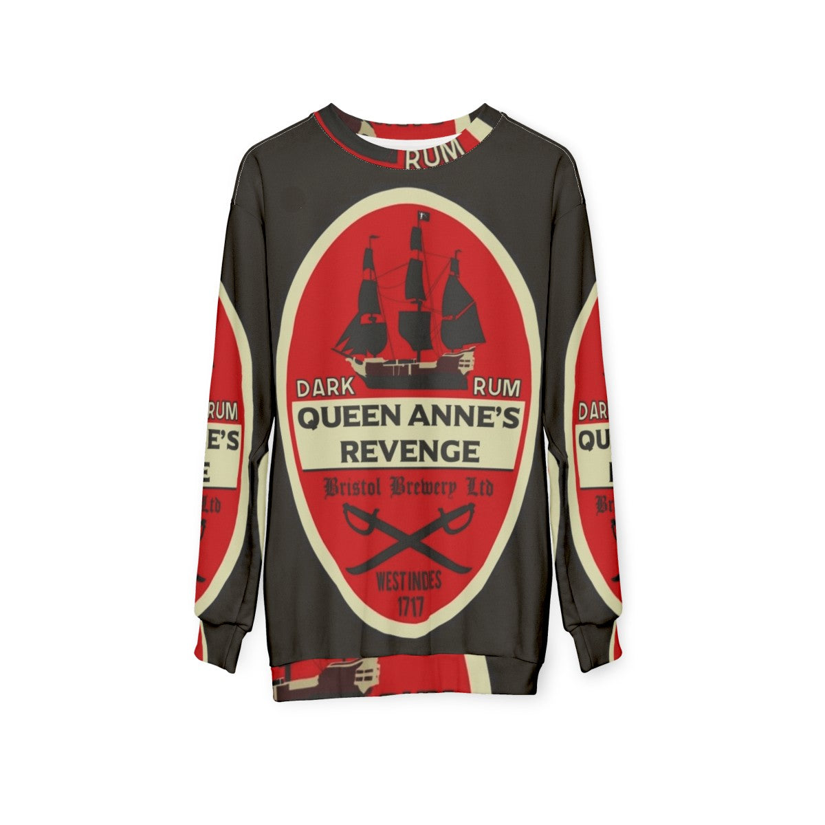 Queen Anne's Revenge Dark Rum Pirate Sweatshirt - hanging