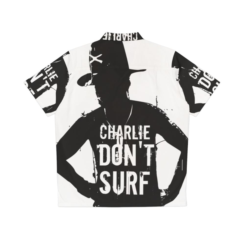 Charlie Don't Surf Military-Inspired Hawaiian Shirt featuring Apocalypse Now movie quote - Back