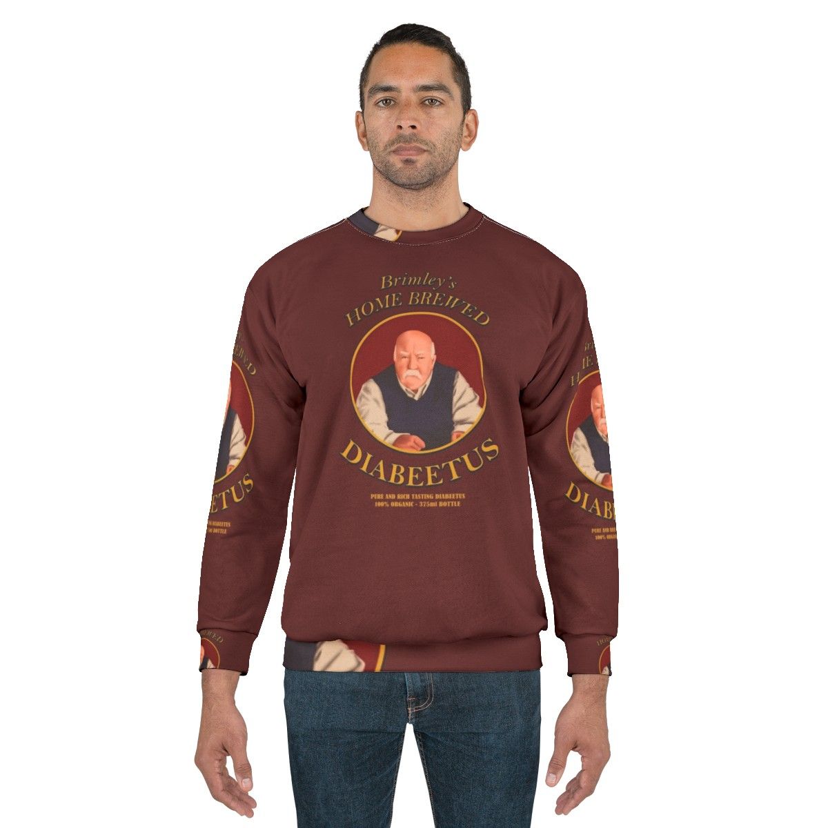 Diabeetus Retro Sweatshirt with Wilfred Brimley Design - men