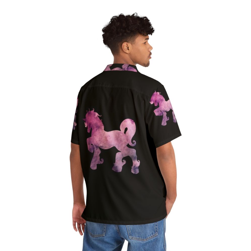 Watercolor Unicorn Hawaiian Shirt - People Back