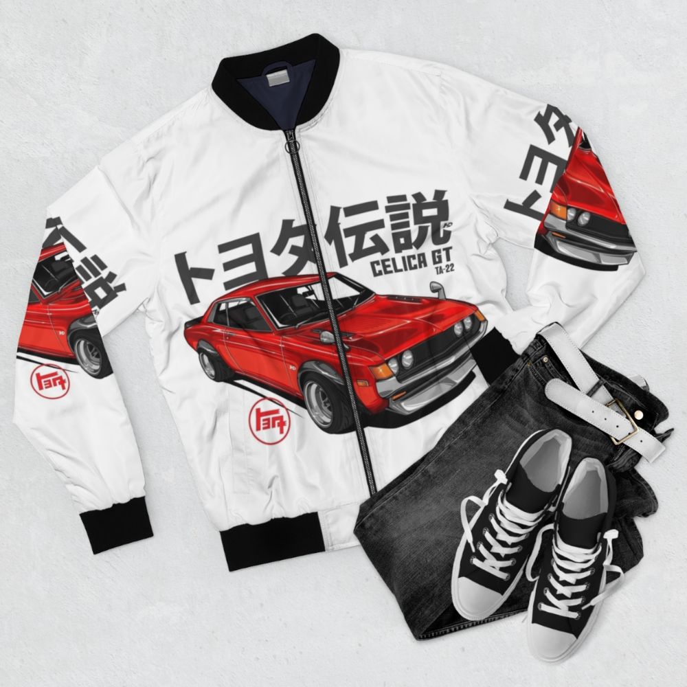 Classic Toyota Celica GT Bomber Jacket - Flat lay