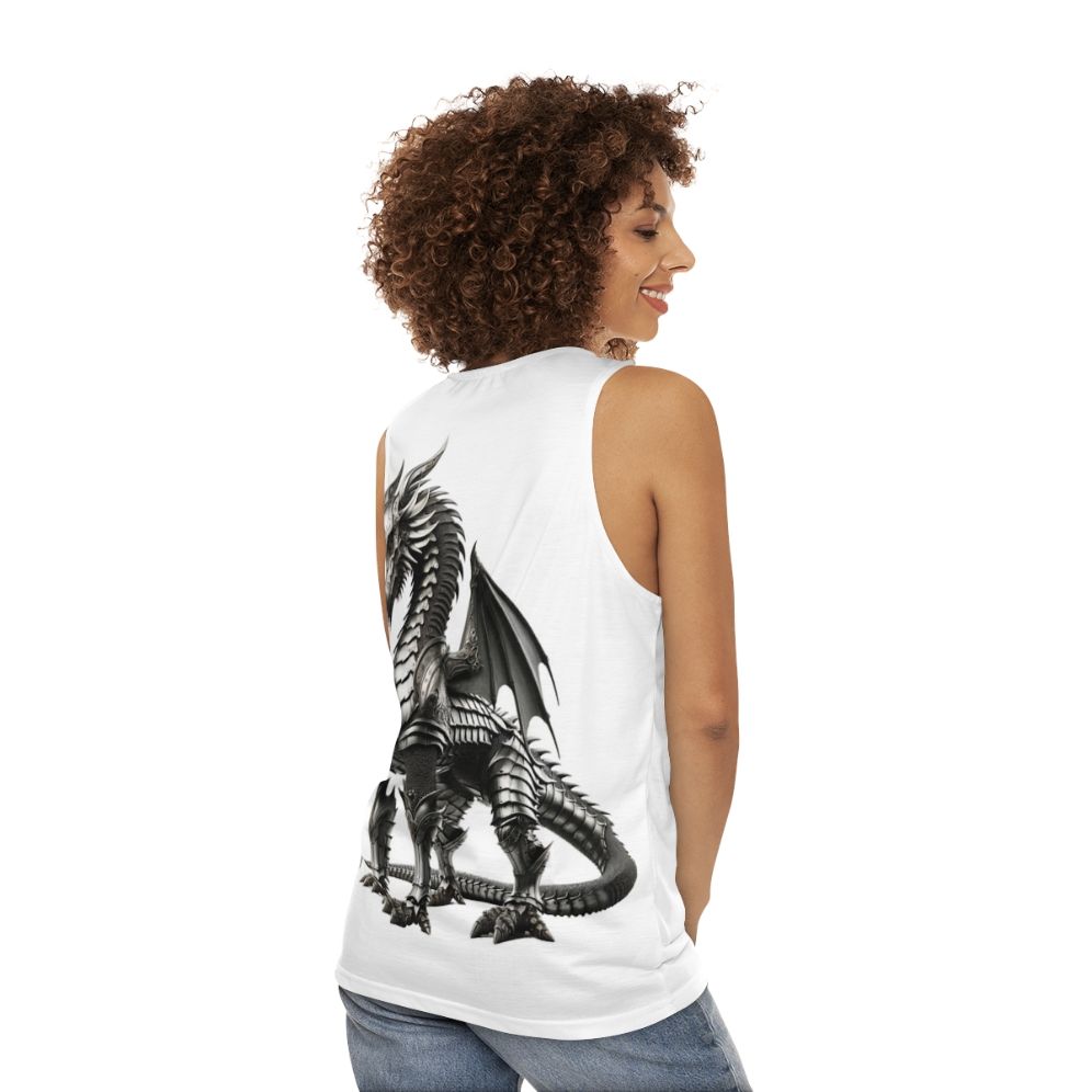 Knight Dragon Unisex Tank Top - women back