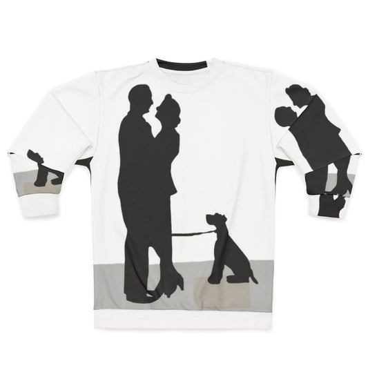 The Thin Man Vintage Sweatshirt with Black and White Silhouette of Nick and Nora Charles