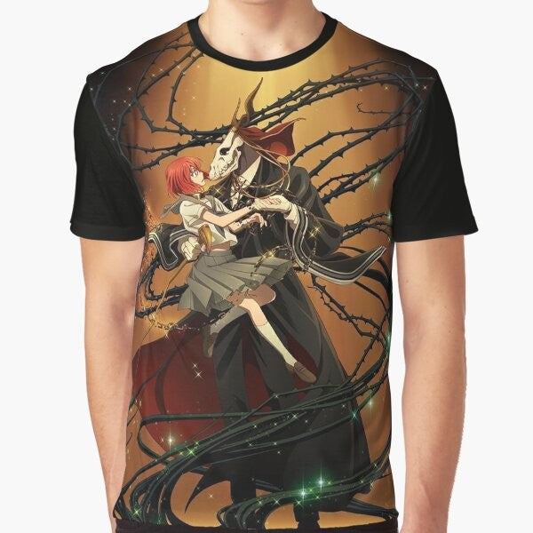 The Ancient Magus Bride anime graphic t-shirt featuring Chise Hatori and Elias Ainsworth