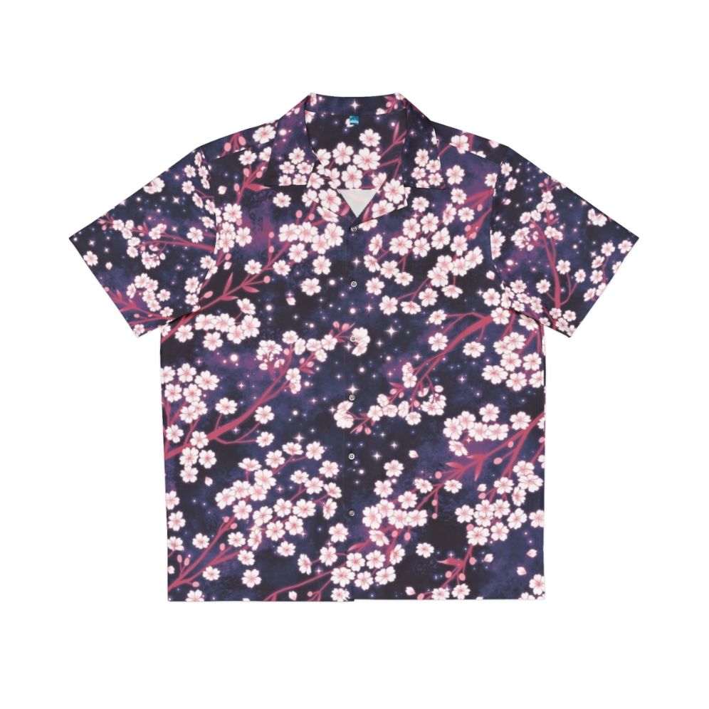 Celestial Sakura Galaxy Pattern Hawaiian Shirt