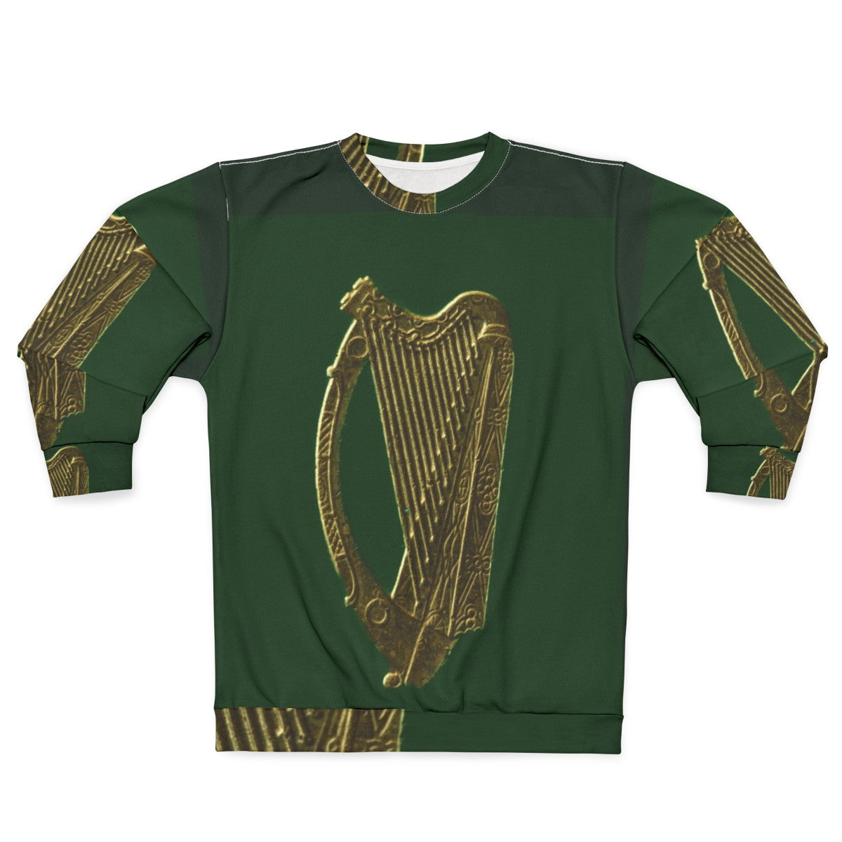 Green Irish Celtic Harp Sweatshirt