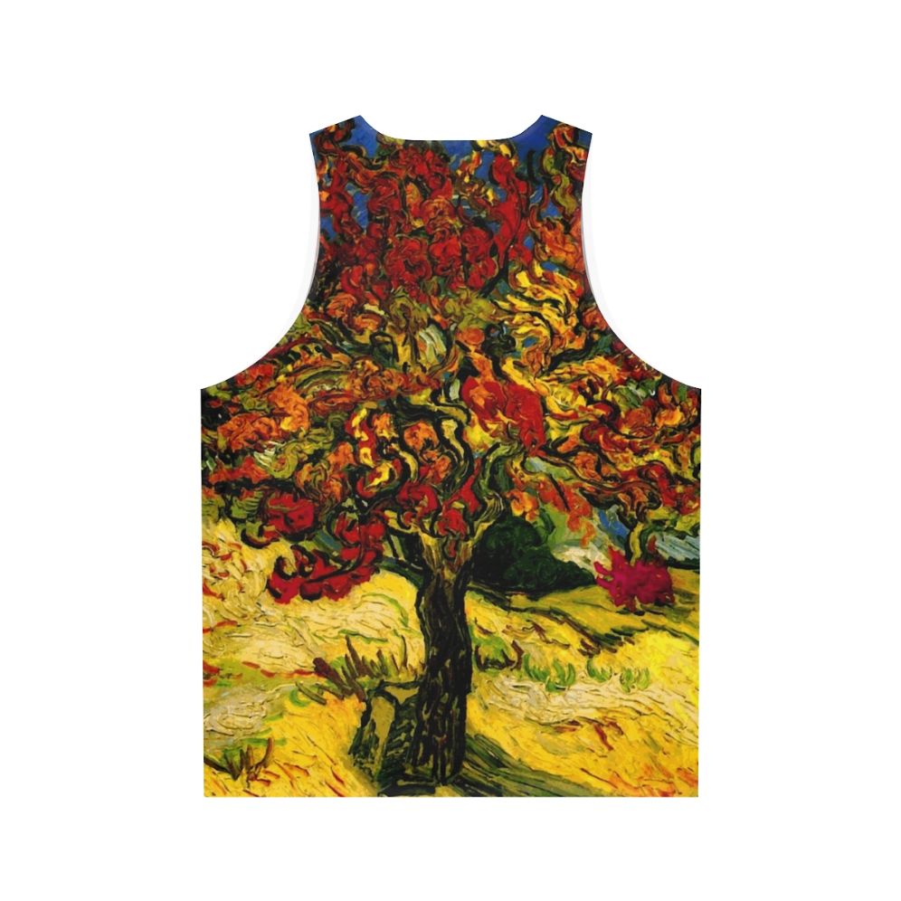 Unisex tank top with a colorful Van Gogh mulberry tree print - Back