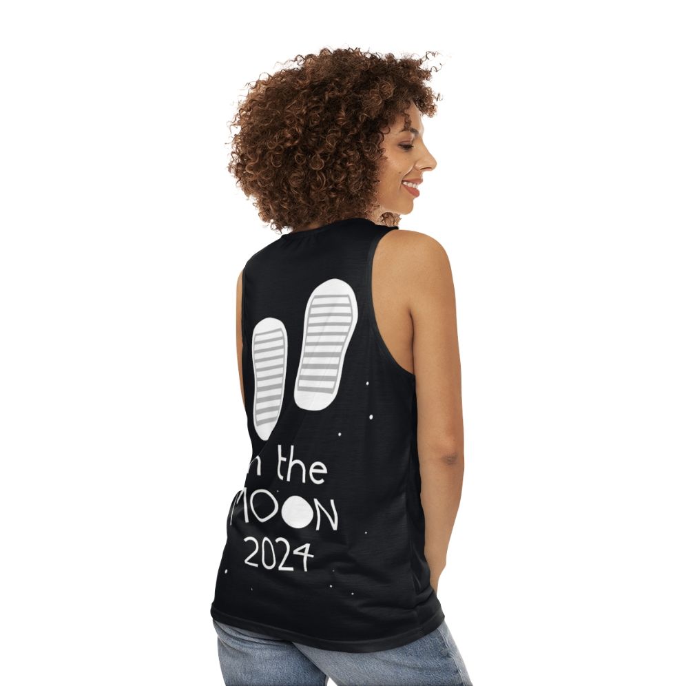 Space Force 'Boots On The Moon' Unisex Tank Top - women back