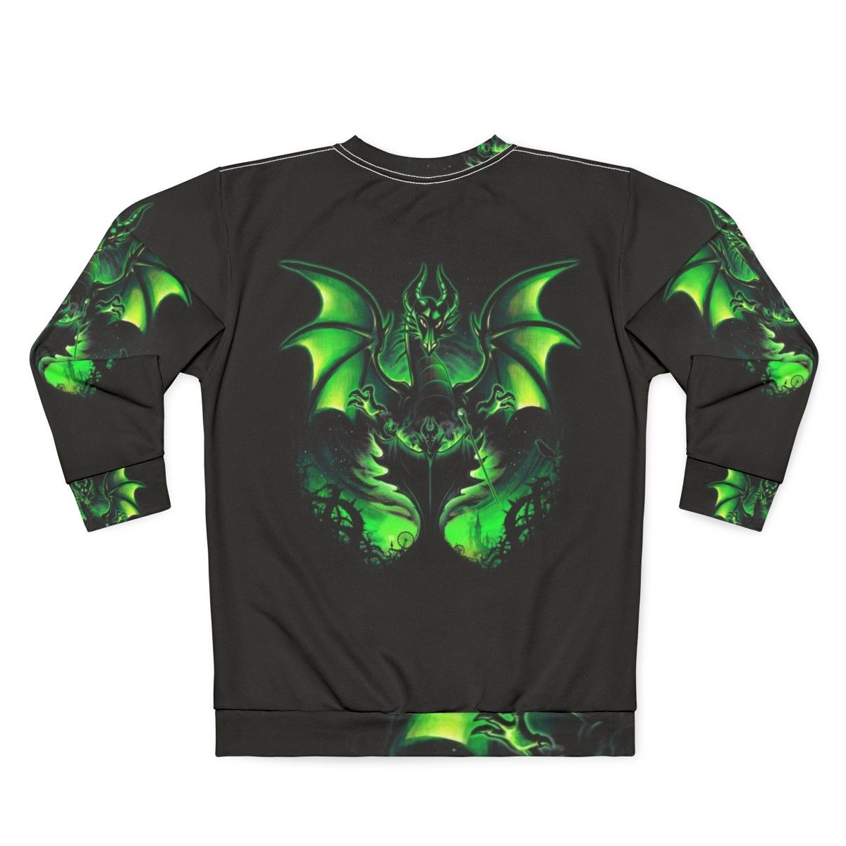 Maleficium sweatshirt featuring a sleeping beauty villain and dragon design - Back